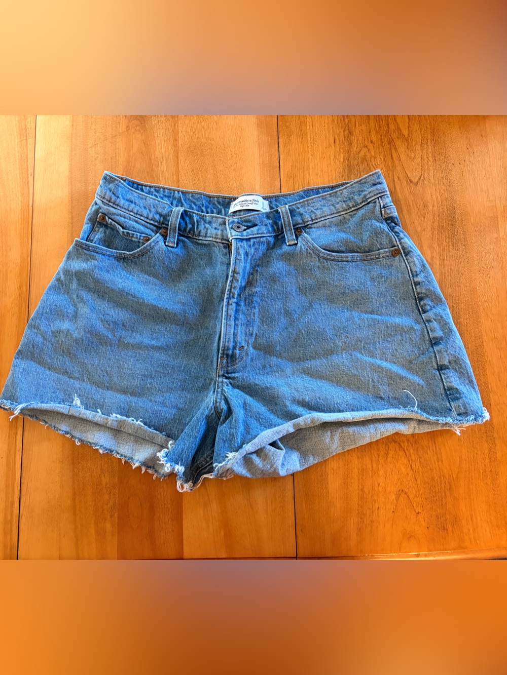 Abercrombie & Fitch Curve Love Distressed Denim Shorts